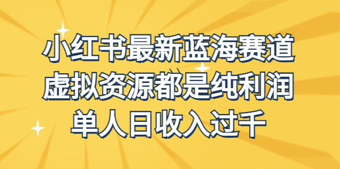 外面收费1980的小红书最新蓝海赛道，虚拟资源都是纯利润，单人日收入过千_酷乐网