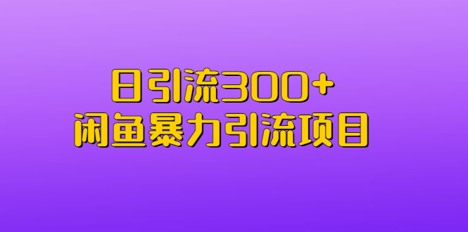 日引流300+闲鱼暴力引流项目_酷乐网