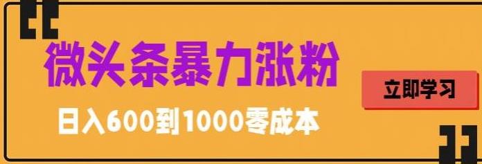 微头条暴力涨粉技巧搬运文案就能涨几万粉丝，简单0成本，日赚600_酷乐网