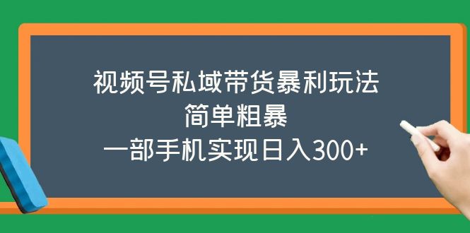 视频号私域带货暴利玩法，简单粗暴，一部手机实现日入300+_酷乐网