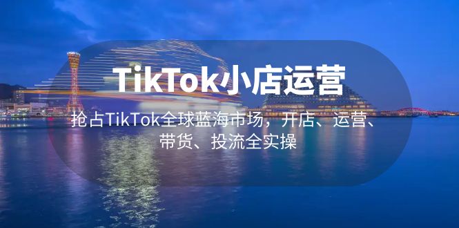 TikTok小店运营 抢占TikTok全球蓝海市场，开店、运营、带货、投流全实操_酷乐网