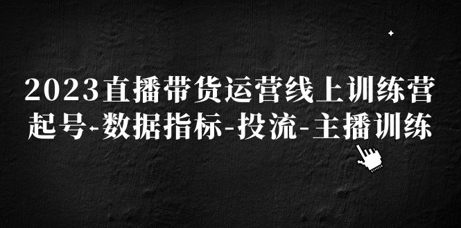 2023直播带货运营线上训练营，起号-数据指标-投流-主播训练_酷乐网