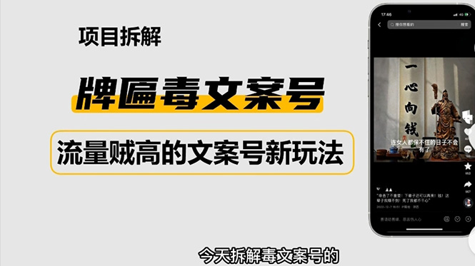 2023抖音快手毒文案新玩法，牌匾文案号，起号快易变现_酷乐网