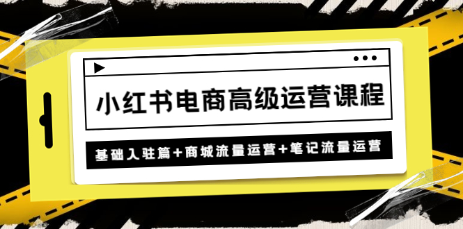 小红书电商高级运营课程：基础入驻篇+商城流量运营+笔记流量运营_酷乐网