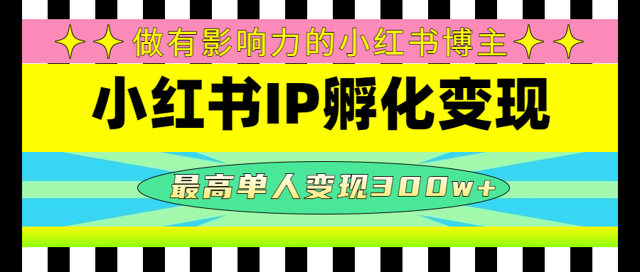 某收费培训-小红书IP孵化变现：做有影响力的小红书博主，最高单人变现300w+_酷乐网