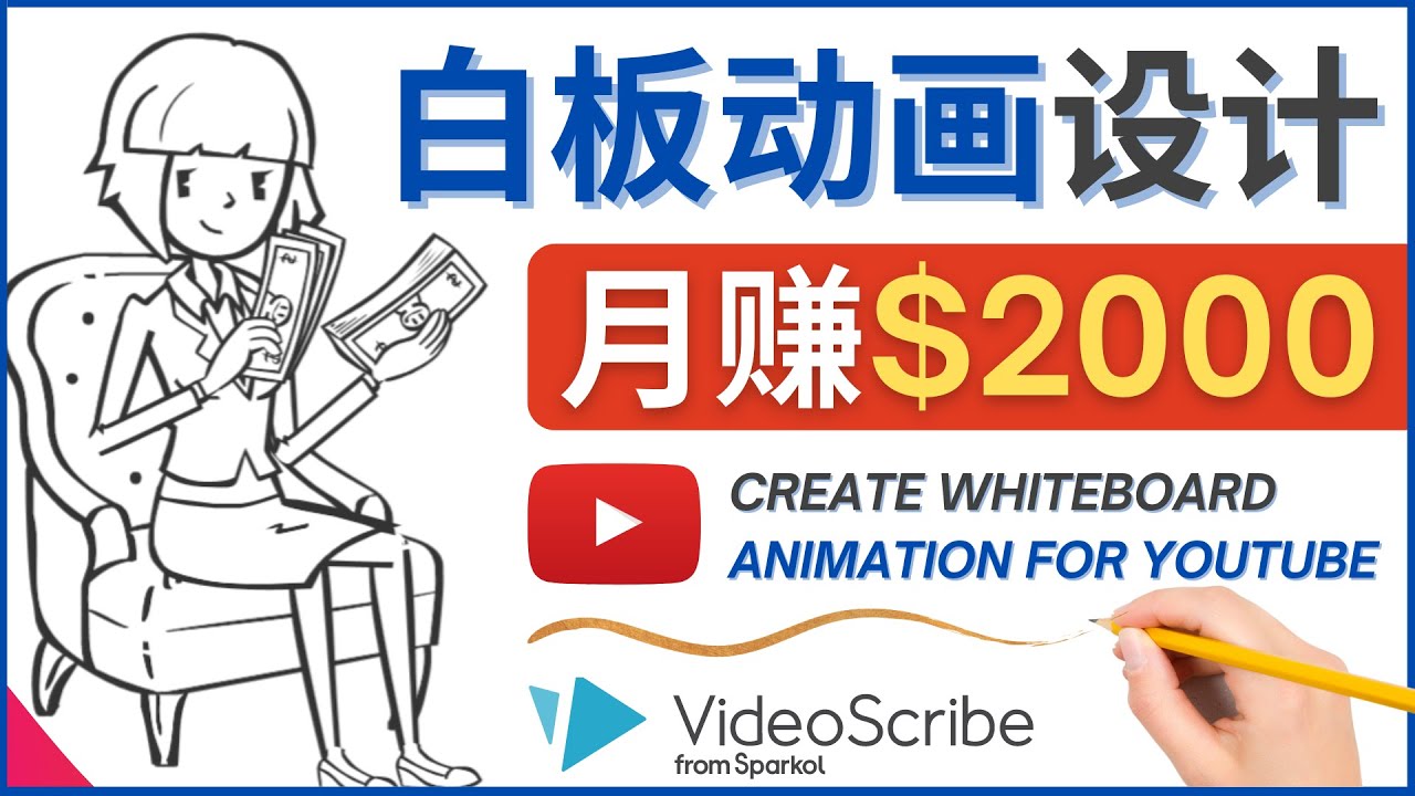 创建白板动画（WhiteBoard Animation）YouTube频道，月赚2000美元_酷乐网