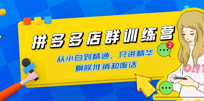 拼多多店群训练营：从小白到精通，只讲精华，剔除推销和废话_酷乐网