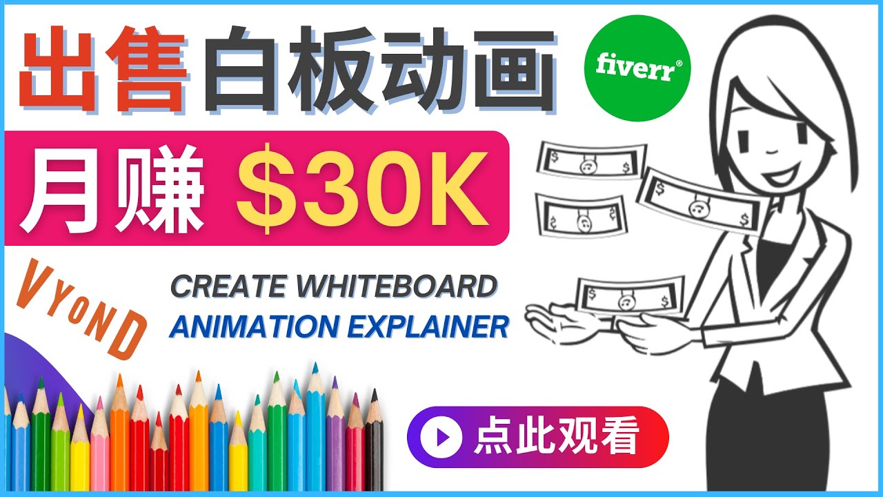 如何用最简单制作白板动画（WhiteBoard Animation）月赚3万美元_酷乐网