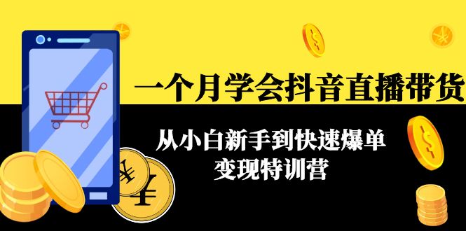 一个月学会抖音直播带货：从小白新手到快速爆单变现特训营(63节课)_酷乐网