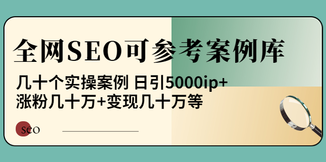 《全网SEO可参考案例库》几十个实操案例 日引5000ip+涨粉百W+变现几十W等!_酷乐网