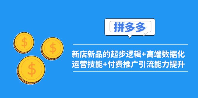 2022拼多多：新店新品的起步逻辑+高端数据化运营技能+付费推广引流能力提升_酷乐网