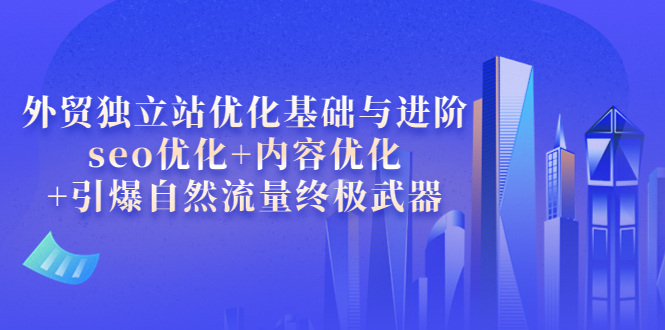 外贸独立站优化基础与进阶，seo优化+内容优化+引爆自然流量终极武器_酷乐网