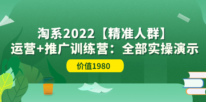 淘系2022【精准人群】运营+推广训练营：全部实操演示_酷乐网