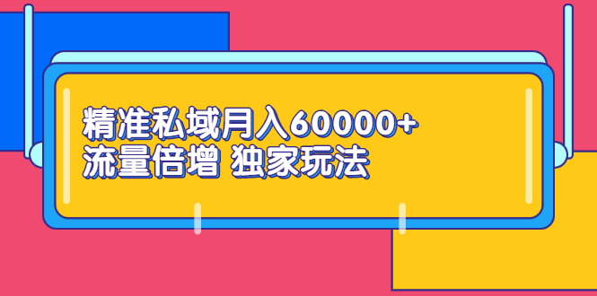 精准私域月入60000+ 流量倍增 独家玩法（9节视频课）_酷乐网