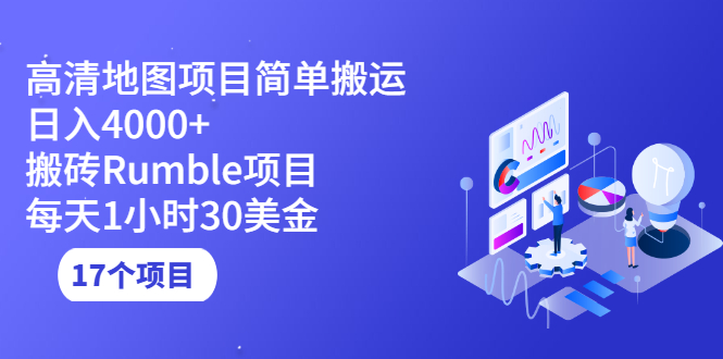 高清地图搬运项目简单日入4000+搬砖Rumble项目每天1小时30美金 (17个项目)_酷乐网