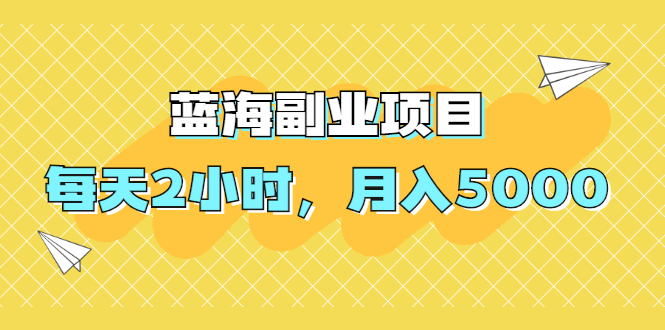 蓝海副业项目，每天2小时，月入5000，附详细操作流程_酷乐网