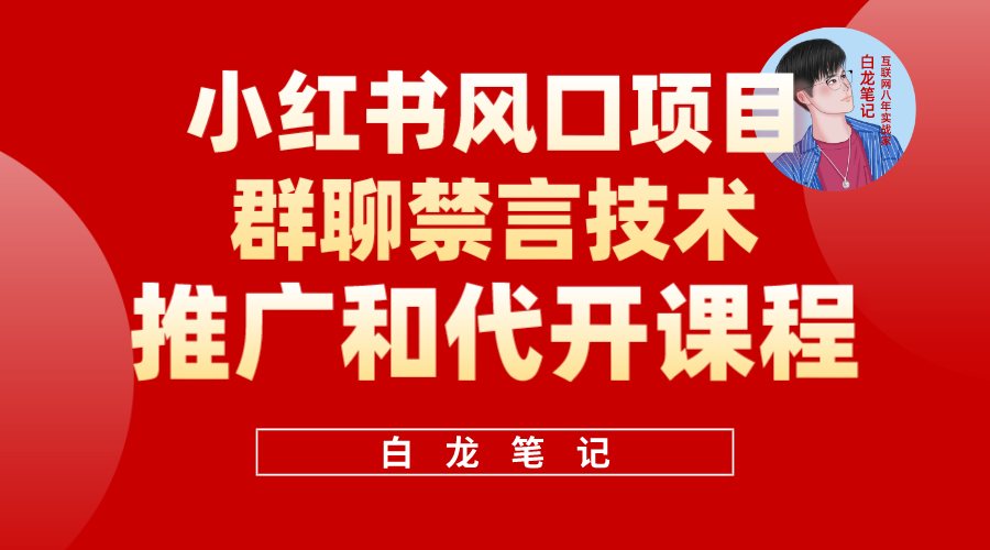 小红书风口项目日入300+，小红书群聊禁言技术代开项目，适合新手操作_酷乐网