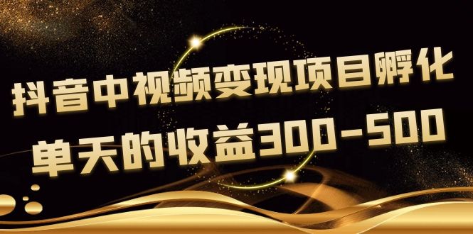 黄岛主《抖音中视频变现项目孵化》单天的收益300-500 操作简单粗暴_酷乐网