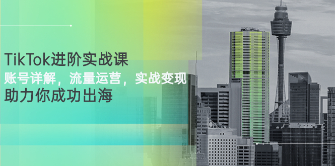 TikTok进阶实战课：账号详解，流量运营，实战变现，助力你成功出海_酷乐网