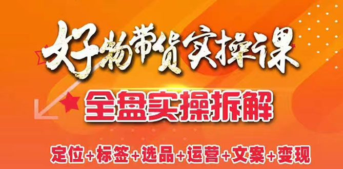 抖音好物带货实操课：全盘拆解抖音好物带货号全套流程打法_酷乐网