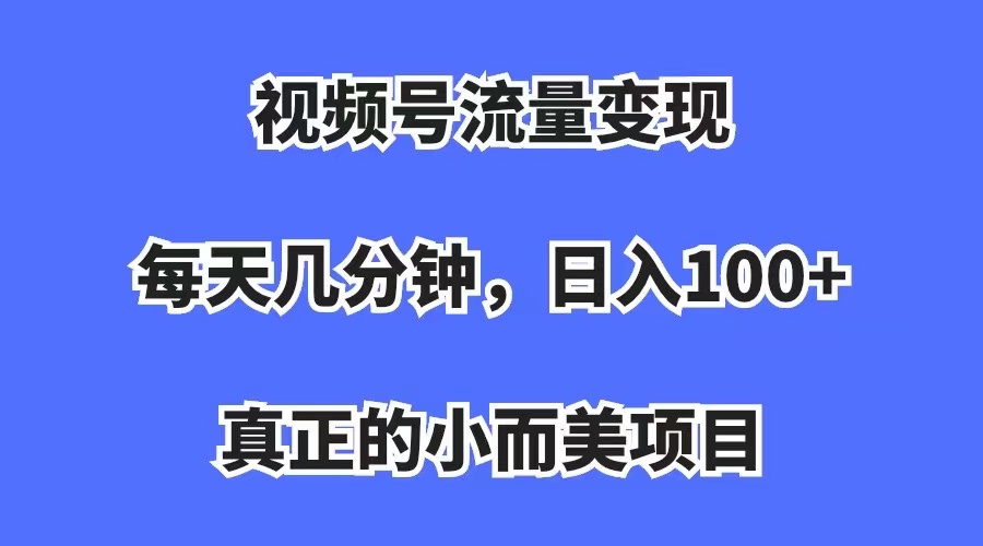 视频号流量变现，每天几分钟，收入100+，真正的小而美项目_酷乐网