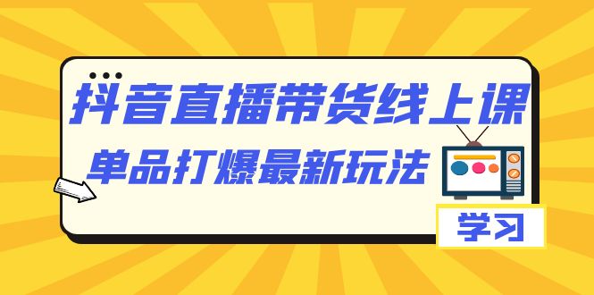 抖音·直播带货线上课，单品打爆最新玩法（12节课）_酷乐网