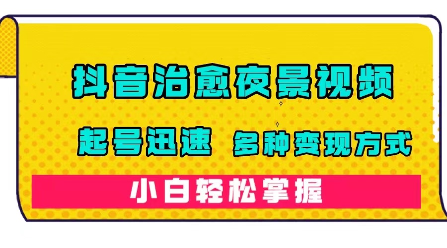 抖音治愈系夜景视频，起号迅速，多种变现方式，小白轻松掌握（附120G素材）_酷乐网