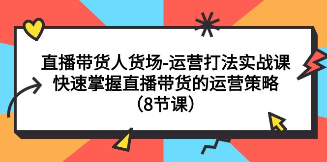 直播带货人货场-运营打法实战课：快速掌握直播带货的运营策略（8节课）_酷乐网