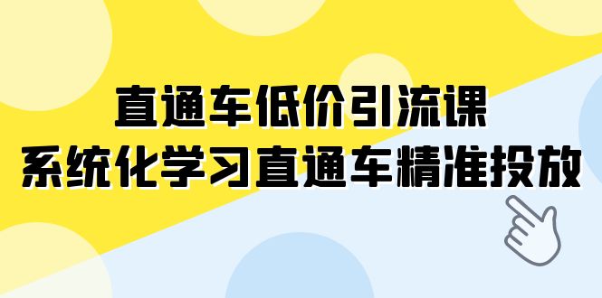 直通车-低价引流课，系统化学习直通车精准投放（14节课）_酷乐网