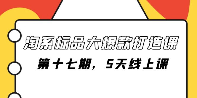 淘系标品大爆款打造课-第十七期，5天线上课_酷乐网