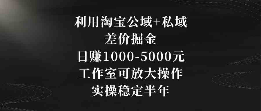 利用淘宝公域+私域差价掘金，日赚1000-5000元，工作室可放大操作，实操…_酷乐网