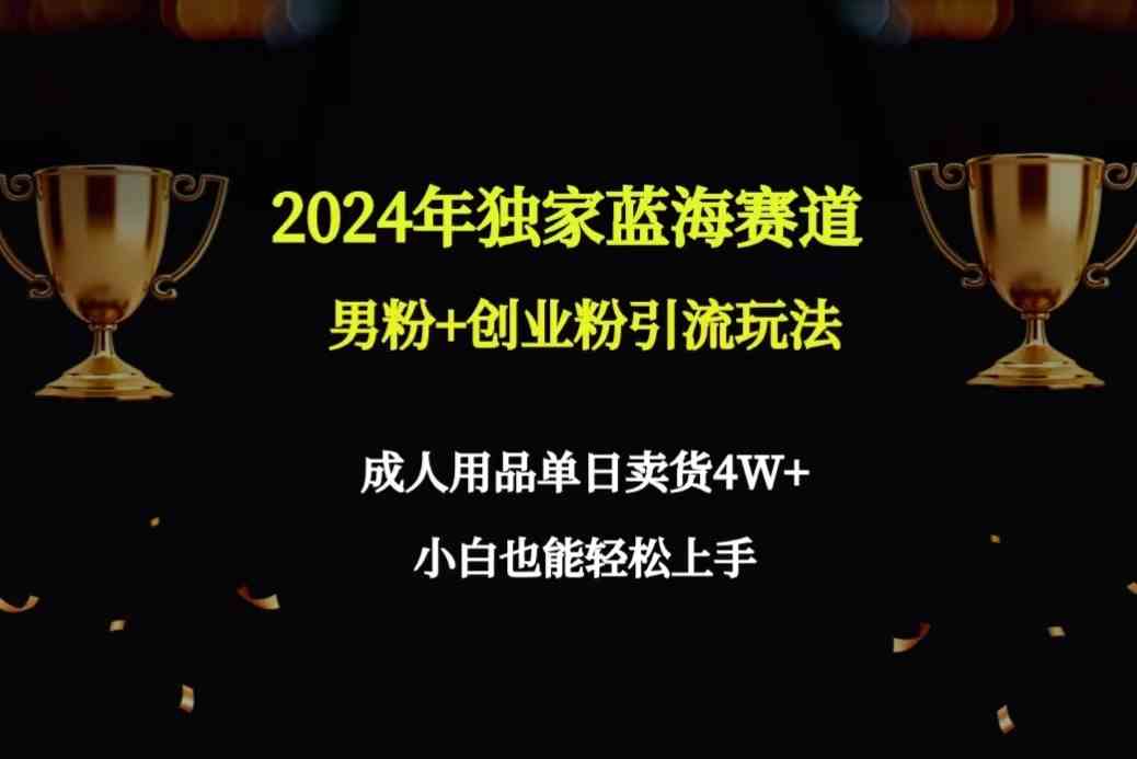 2024年独家蓝海赛道男粉+创业粉引流玩法，成人用品单日卖货4W+保姆教程_酷乐网