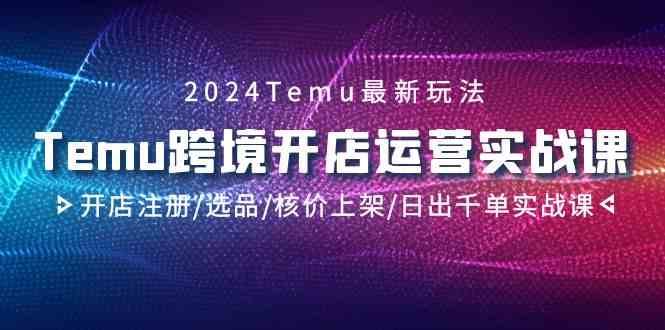 2024Temu跨境开店运营实战课，开店注册/选品/核价上架/日出千单实战课_酷乐网