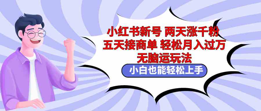 小红书新号两天涨千粉五天接商单轻松月入过万 无脑搬运玩法 小白也能轻_酷乐网