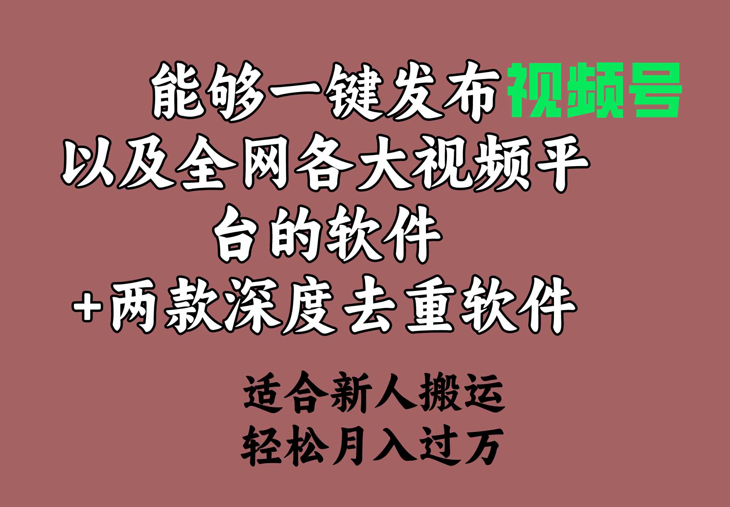 能够一键发布视频号以及全网各大视频平台的软件+两款深度去重软件 适合…_酷乐网