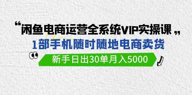 闲鱼电商运营全系统VIP实战课，1部手机随时随地卖货，新手日出30单月入5000_酷乐网