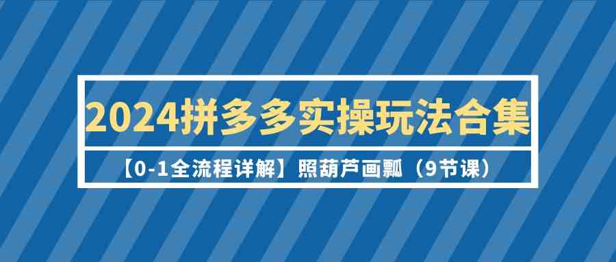 2024拼多多实操玩法合集【0-1全流程详解】照葫芦画瓢（9节课）_酷乐网