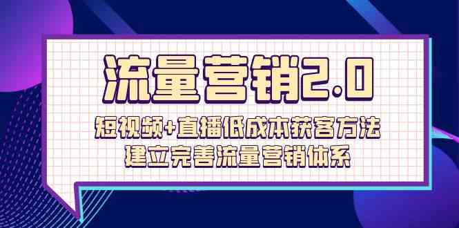 流量-营销2.0：短视频+直播低成本获客方法，建立完善流量营销体系（72节）_酷乐网