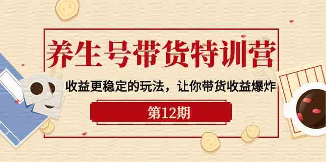 养生号带货特训营【12期】收益更稳定的玩法，让你带货收益爆炸-9节直播课_酷乐网