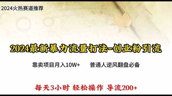 2024年最新暴力流量打法，每日导入300+，靠卖项目月入10W+_酷乐网