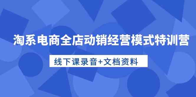 淘系电商全店动销经营模式特训营，线下课录音+文档资料_酷乐网