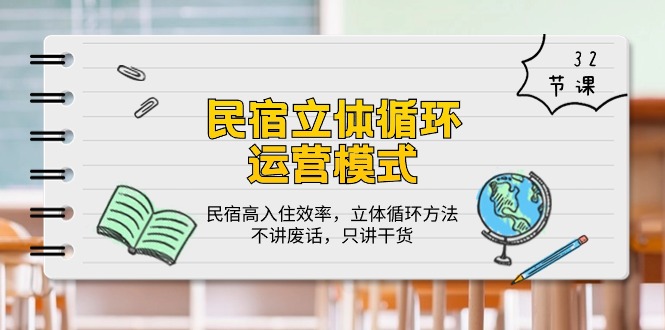 民宿 立体循环运营模式：民宿高入住效率，立体循环方法，只讲干货（32节）_酷乐网