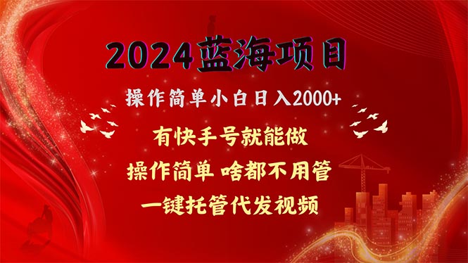 2024蓝海项目，网盘拉新，操作简单小白日入2000+，一键托管代发视频，…_酷乐网