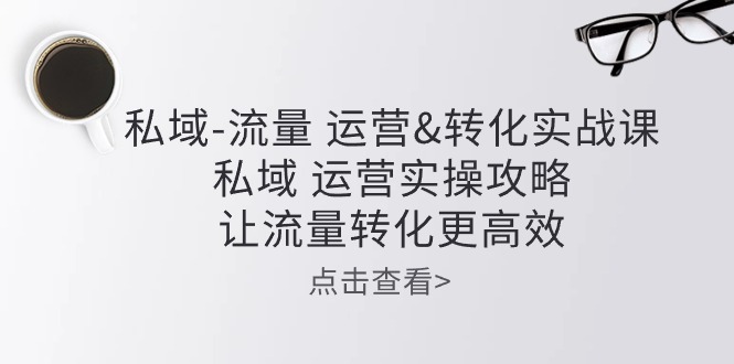 私域-流量 运营&转化实操课：私域 运营实操攻略 让流量转化更高效_酷乐网