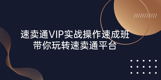 速卖通 VIP实战操作-速成班，带你玩转速卖通平台（23节）_酷乐网