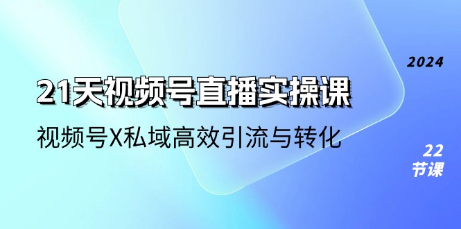 21天-视频号直播实操课，视频号X私域高效引流与转化（22节课）_酷乐网