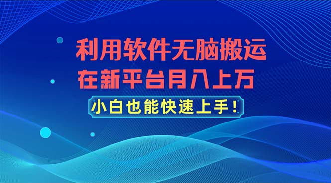 利用软件无脑搬运，在新平台月入上万，小白也能快速上手_酷乐网