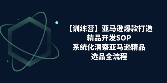 【训练营】亚马逊爆款打造之精品开发SOP，系统化洞察亚马逊精品选品全流程_酷乐网