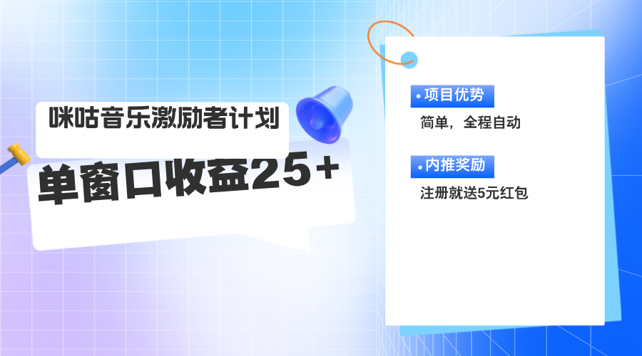 咪咕激励者计划，单窗口收益20~25，可矩阵操作_酷乐网