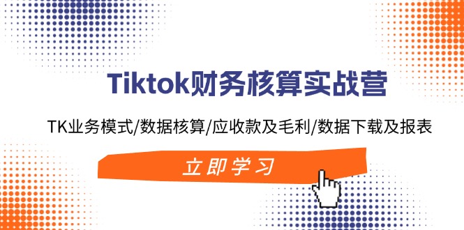 Tiktok财务核算实战营：TK业务模式/数据核算/应收款及毛利/数据下载及报表_酷乐网